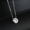 Kashi Jewelry Cross-border Korean version diamond-encrusted jewelry for women, simple round zircon necklace, three-dimensional crystal pendant, short style details Picture